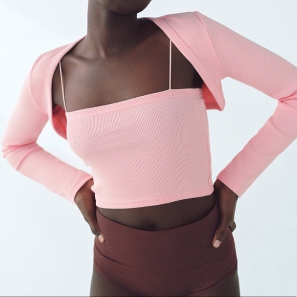 Zara Sweaters Zara Bubblegum Pink Shrug Bolero Arm Warner Cardigan Poshmark